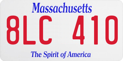 MA license plate 8LC410