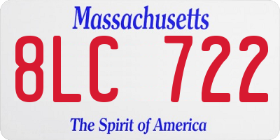 MA license plate 8LC722