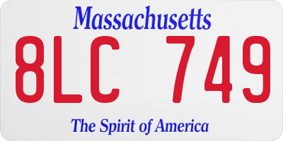 MA license plate 8LC749
