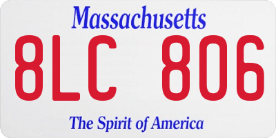 MA license plate 8LC806