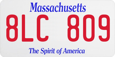 MA license plate 8LC809