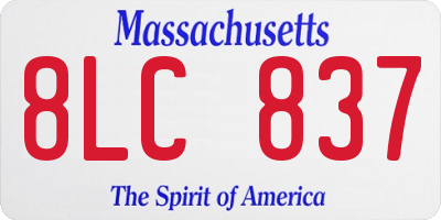 MA license plate 8LC837