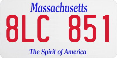 MA license plate 8LC851