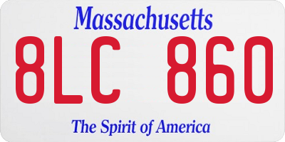 MA license plate 8LC860