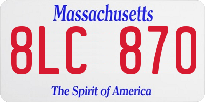 MA license plate 8LC870