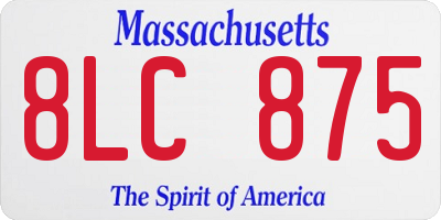 MA license plate 8LC875