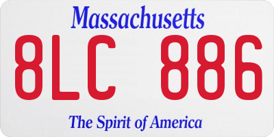MA license plate 8LC886