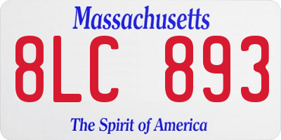 MA license plate 8LC893