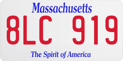 MA license plate 8LC919