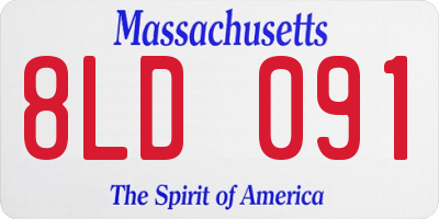 MA license plate 8LD091