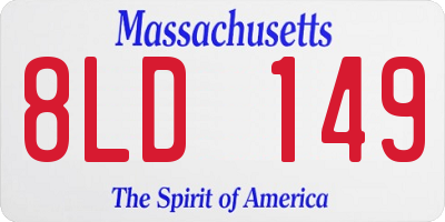 MA license plate 8LD149