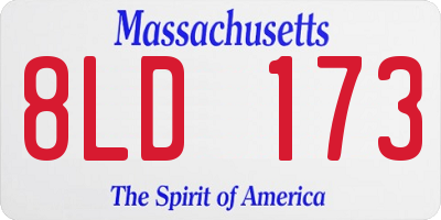 MA license plate 8LD173