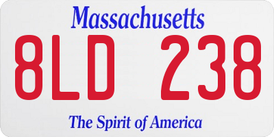 MA license plate 8LD238