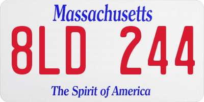 MA license plate 8LD244