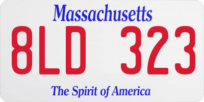 MA license plate 8LD323