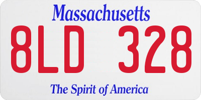 MA license plate 8LD328