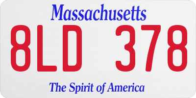 MA license plate 8LD378