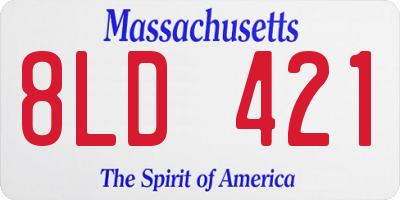 MA license plate 8LD421