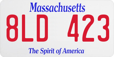 MA license plate 8LD423