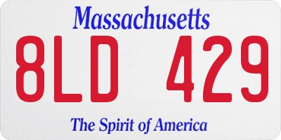MA license plate 8LD429