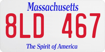 MA license plate 8LD467
