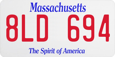 MA license plate 8LD694