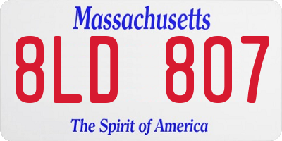 MA license plate 8LD807