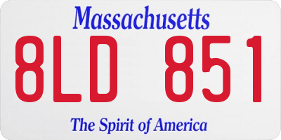 MA license plate 8LD851