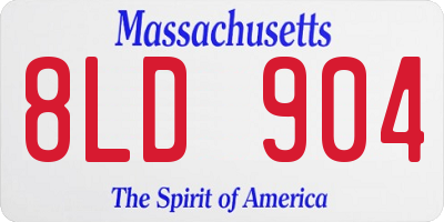MA license plate 8LD904
