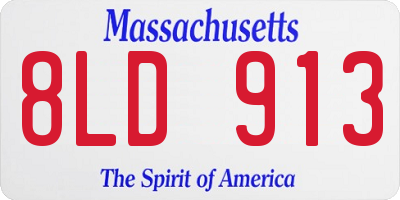 MA license plate 8LD913