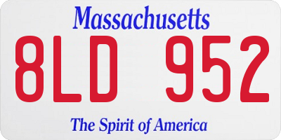 MA license plate 8LD952