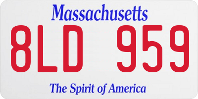 MA license plate 8LD959