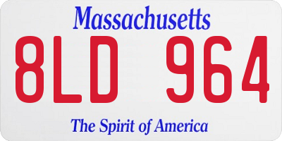 MA license plate 8LD964