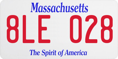 MA license plate 8LE028