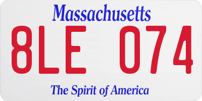 MA license plate 8LE074