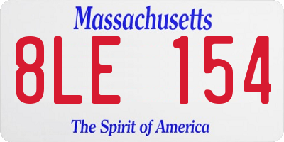 MA license plate 8LE154
