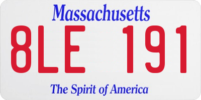 MA license plate 8LE191