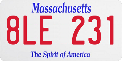 MA license plate 8LE231