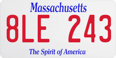 MA license plate 8LE243