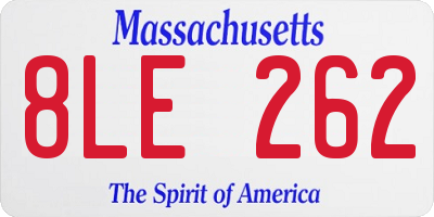 MA license plate 8LE262