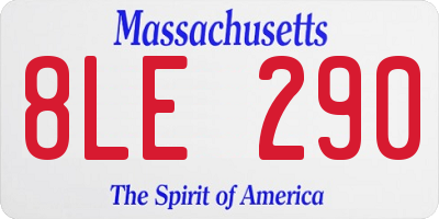 MA license plate 8LE290