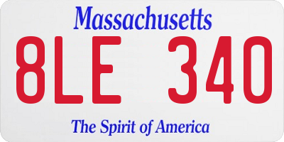 MA license plate 8LE340