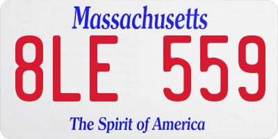 MA license plate 8LE559