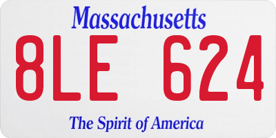 MA license plate 8LE624