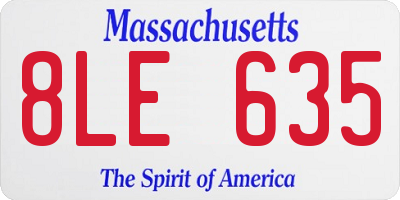 MA license plate 8LE635