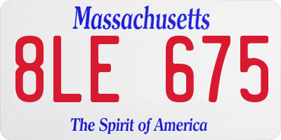MA license plate 8LE675