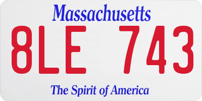 MA license plate 8LE743
