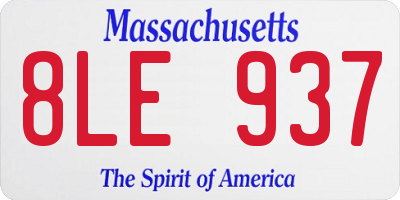 MA license plate 8LE937