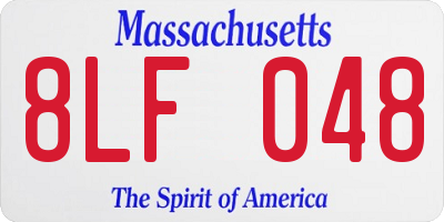 MA license plate 8LF048