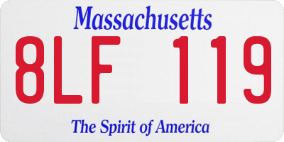 MA license plate 8LF119